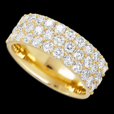18K Yellow Gold band with 37 Round Lab Grown Diamond having TCW-1.85