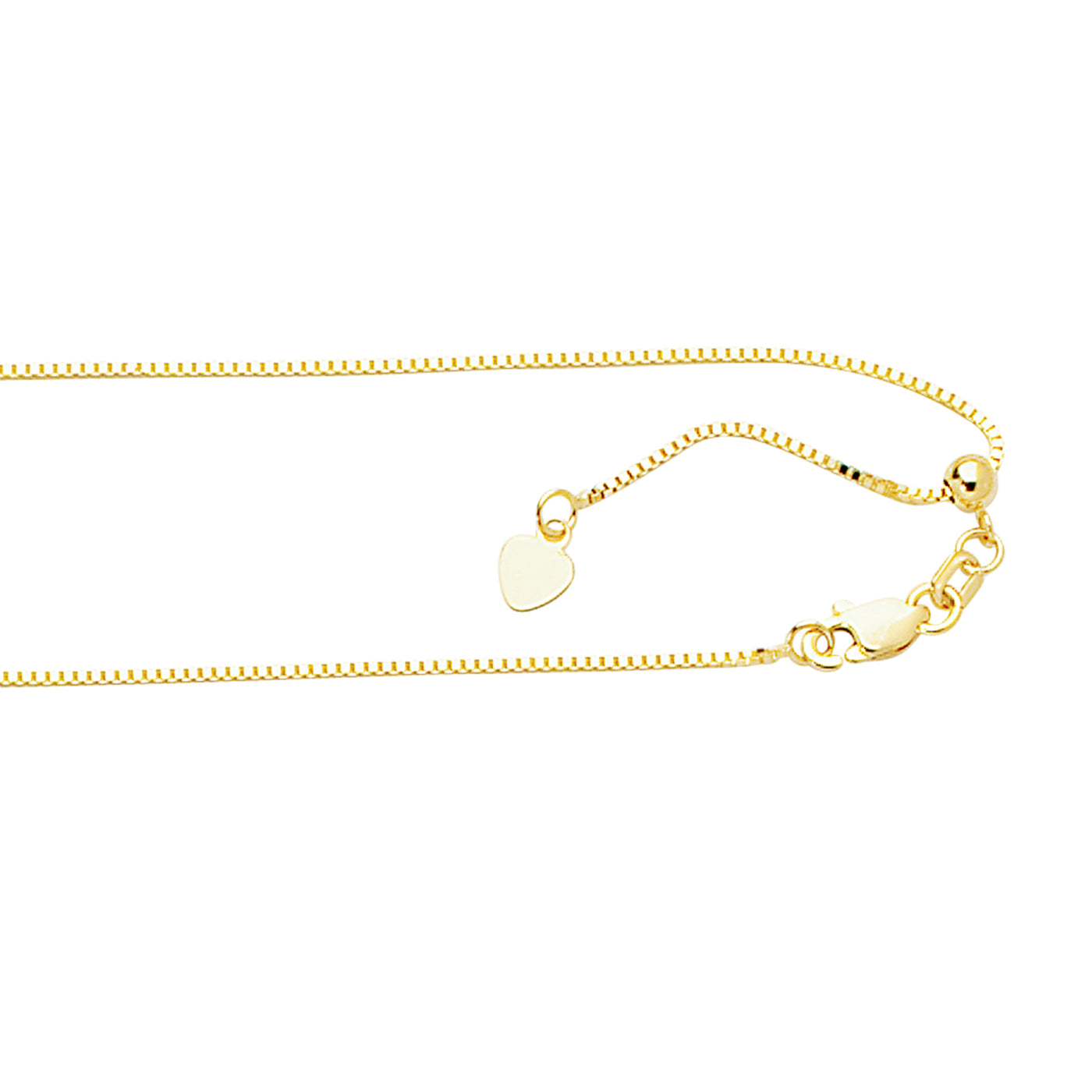 10K Gold 0.85mm Adjustable Box Chain