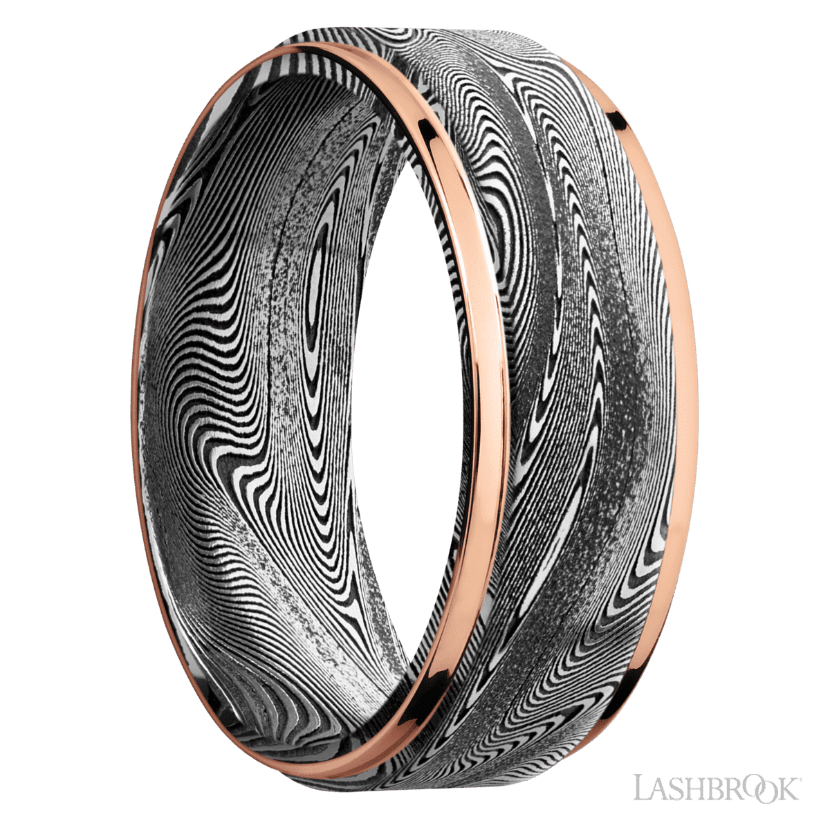 Tightweave with Acid Finish and 14K Rose Gold Inlay