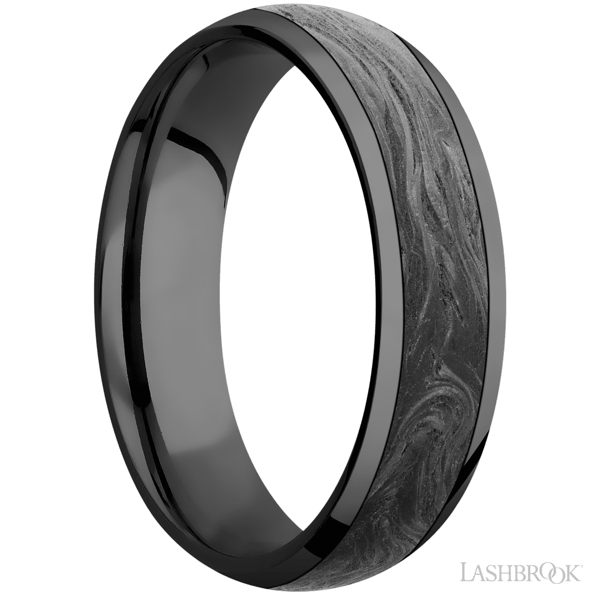 Zirconium with Polish Finish and Forged Carbon Fiber Inlay