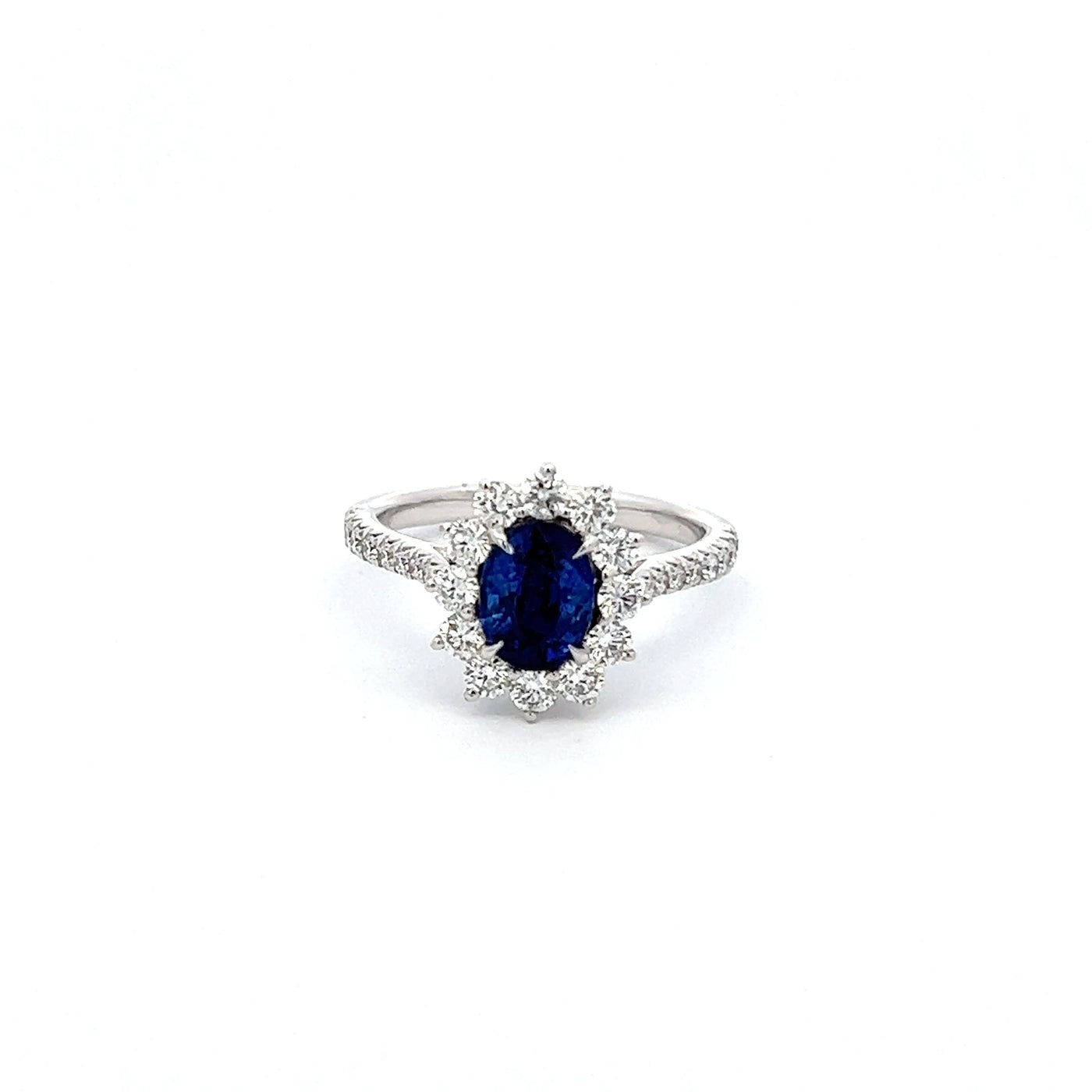 Diamond Halo Sapphire Ring