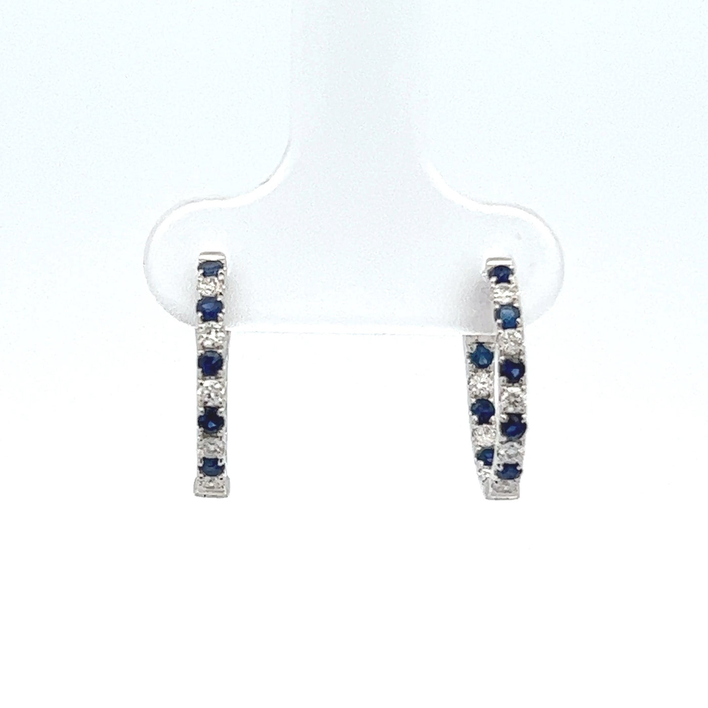 Diamond and Sapphire Hoop Earrings