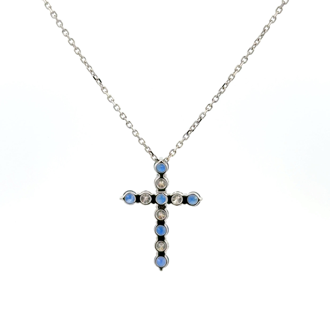 Diamond and Royal Blue Sapphire Pendant