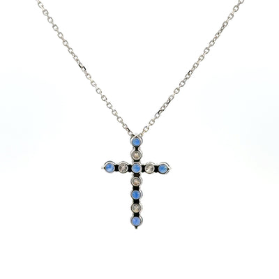 Diamond and Royal Blue Sapphire Pendant