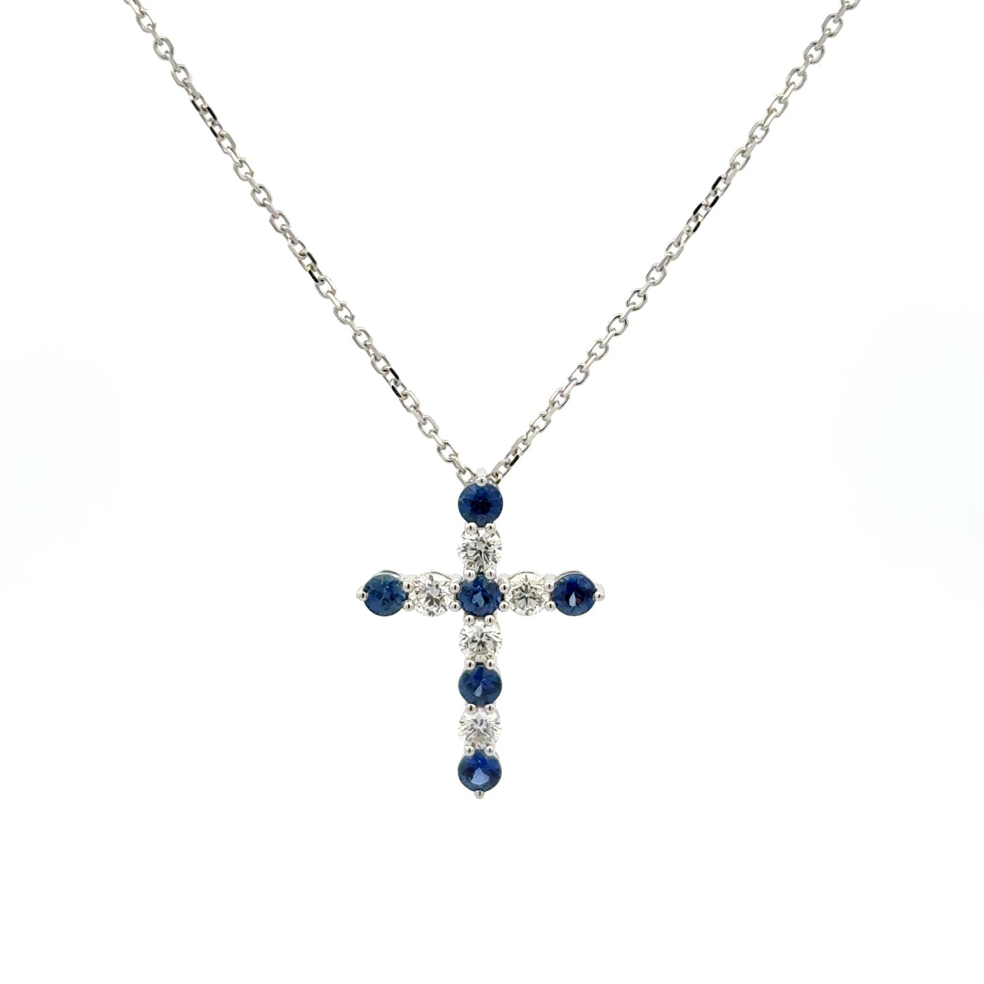 Diamond and Royal Blue Sapphire Pendant