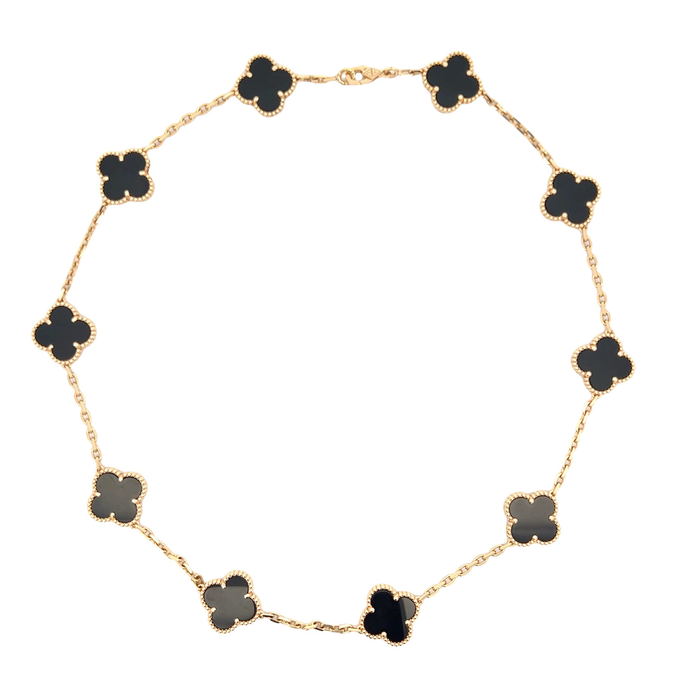 Black Onyx and gold necklace