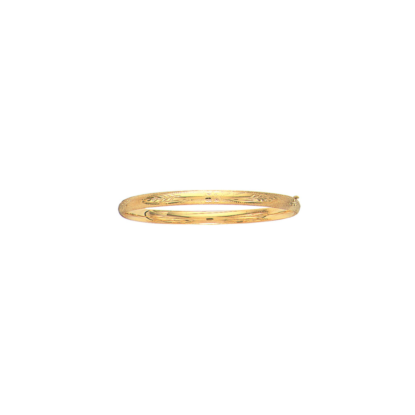 10K Gold Diamond Cut Bangle