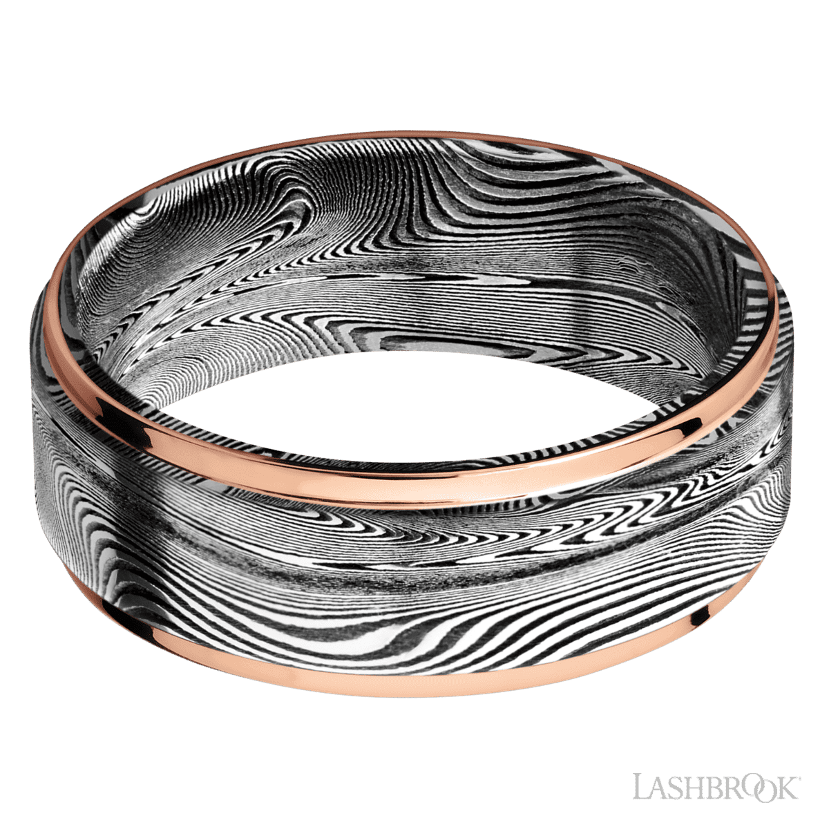 Tightweave with Acid Finish and 14K Rose Gold Inlay