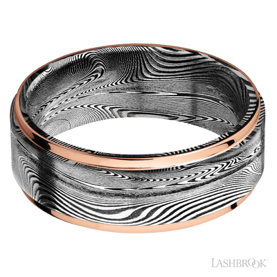 Tightweave with Acid Finish and 14K Rose Gold Inlay