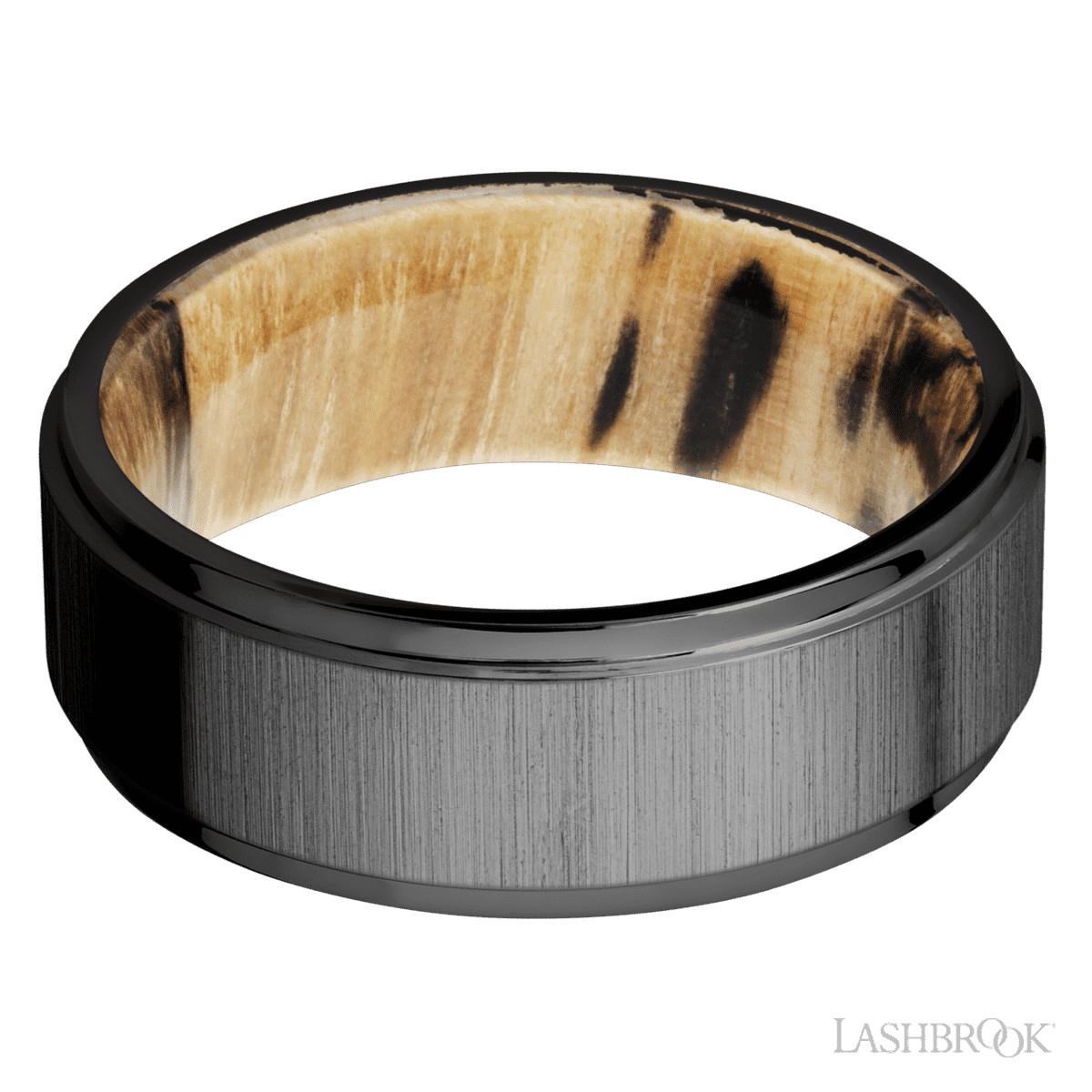 Zirconium with Crosssatinblack , Polish Finish and Spalted Tamarind