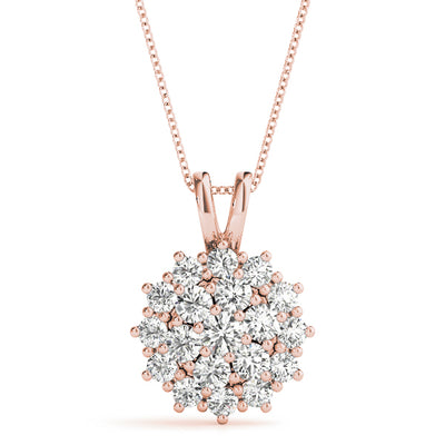 Rose Gold 1 CT Diamond Fashion Pendant Necklace