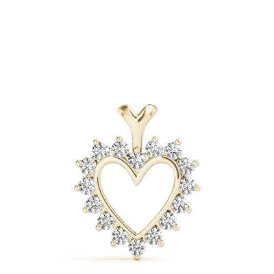 14K Yellow Gold Round Diamond Fashion Pendant