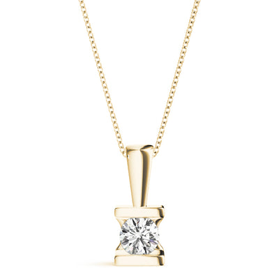 14K Yellow Gold 1ct Diamond Solitaire Pendant