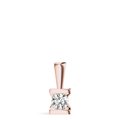 14K Rose Gold 1ct Diamond Solitaire Pendant
