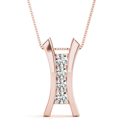 Rose Gold 0.5 CT Diamond Fashion Pendant Necklace