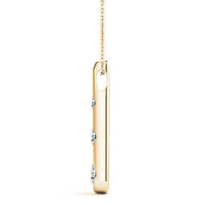 14K Yellow Gold 1/2 ct Diamond Three-Stone Pendant