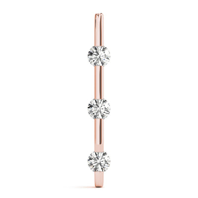 14K Rose Gold 1 ct Diamond 3-Stone Pendant