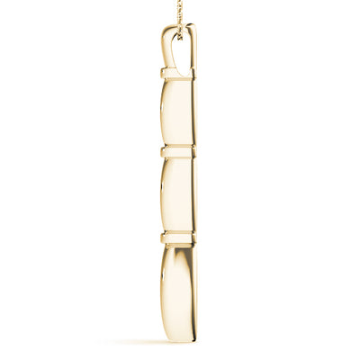 14K Yellow Gold 1/2 ct Diamond Three-Stone Pendant