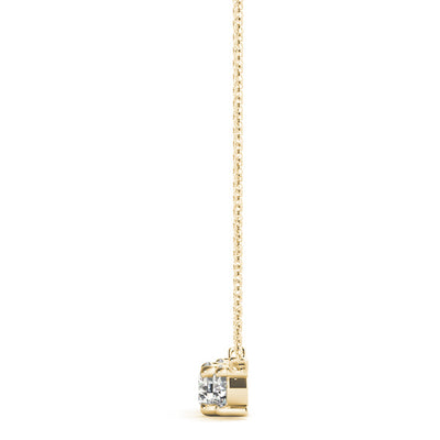14K Yellow Gold Diamond Three-Stone Pendant Necklace