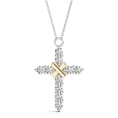 14K Yellow Gold 1 CT Diamond Cross Pendant