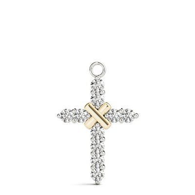 14K Yellow Gold 1 CT Diamond Cross Pendant