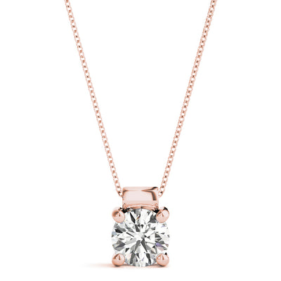 14K Rose Gold 1ct Diamond Pendant Necklace