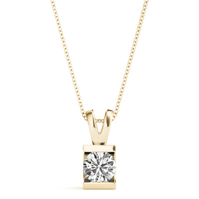 14K Yellow Gold 1ct Diamond Solitaire Pendant