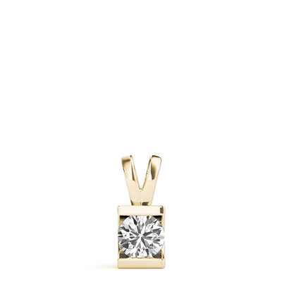 14K Yellow Gold 1ct Diamond Solitaire Pendant