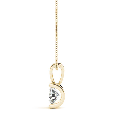 14K Yellow Gold 1ct Diamond Solitaire Pendant