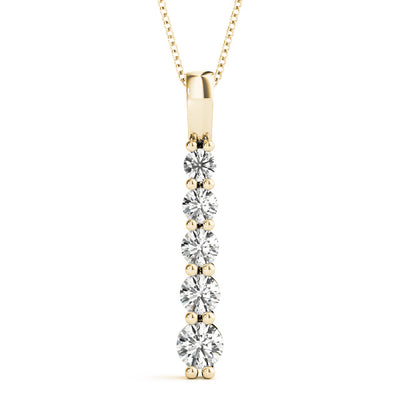 14K Yellow Gold Diamond Cluster Fashion Pendant