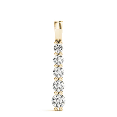 14K Yellow Gold Diamond Cluster Fashion Pendant