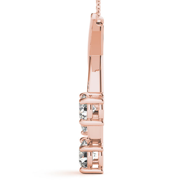 14K Rose Gold 1 CT Diamond Three-Stone Pendant