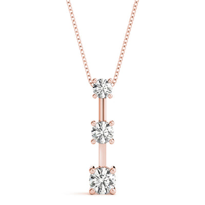 14K Rose Gold 1 CT Round Diamond Pendant