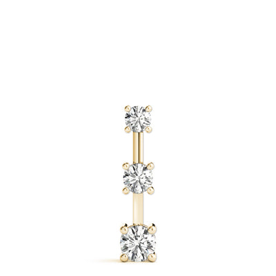 14K Yellow Gold 1 CT Round Diamond Pendant Necklace