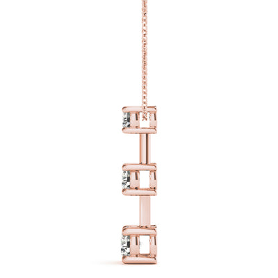 14K Rose Gold 1 CT Round Diamond Pendant