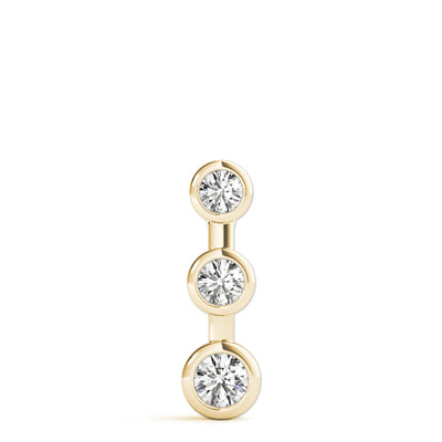 14K Yellow Gold 0.35ctw Diamond Three Stone Pendant