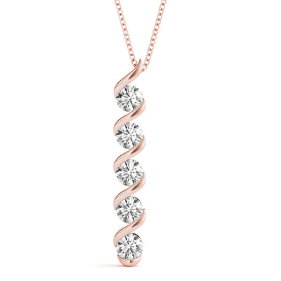 14K Rose Gold 1 CT Diamond Fashion Pendant