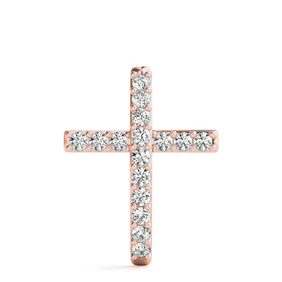 14K Rose Gold Round Diamond Fashion Pendant