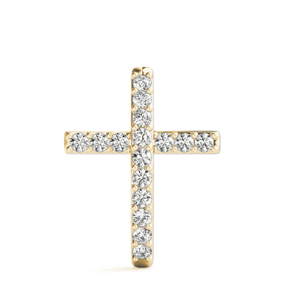 14K Yellow Gold Diamond Cross Pendant