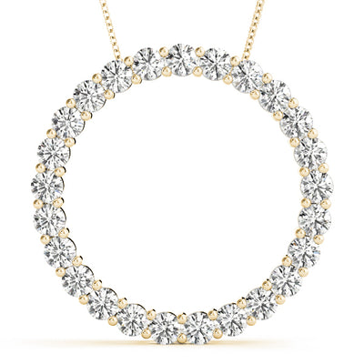 14K Yellow Gold Diamond Circle Fashion Pendant