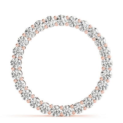 14K Rose Gold Round Diamond Circle Pendant