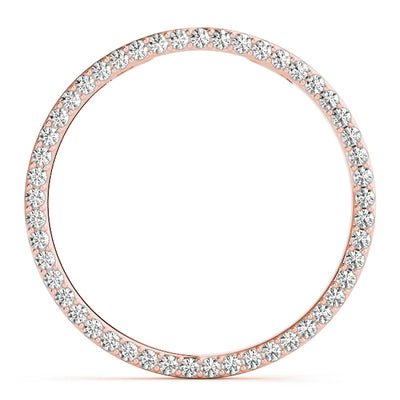 14K Rose Gold Round Diamond Circle Pendant