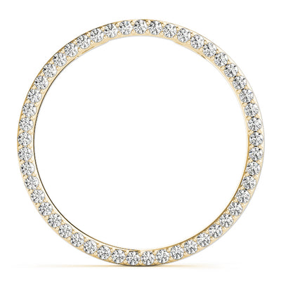 14K Yellow Gold Round Diamond Circle Pendant