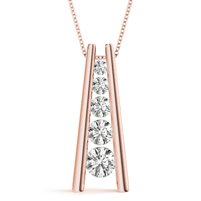 14K Rose Gold Diamond Journey Pendant