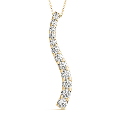 14K Yellow Gold Round Diamond Journey Pendant