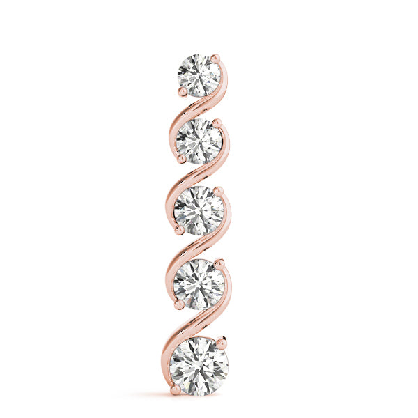 14K Rose Gold Diamond Journey Pendant