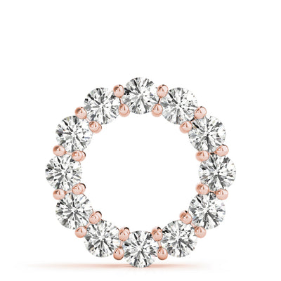 14K Rose Gold Diamond Circle Pendant