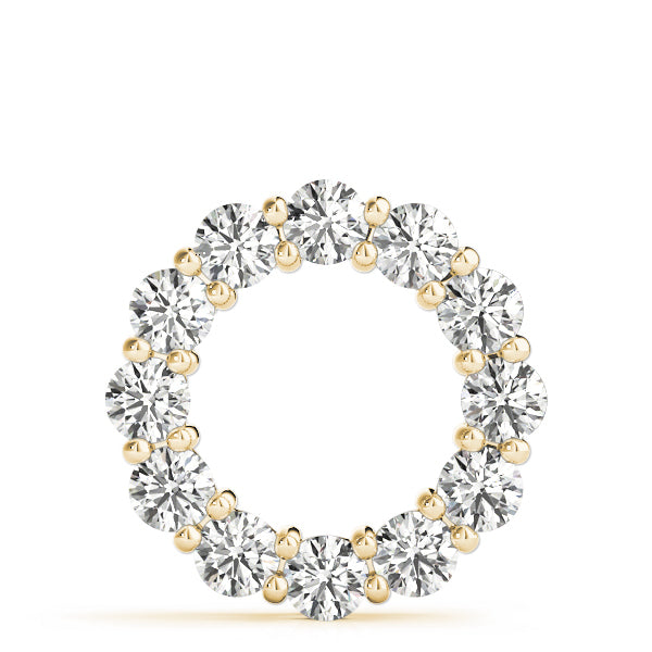 14K Yellow Gold Diamond Circle Pendant - 3 ctw