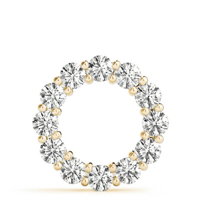 14K Yellow Gold Diamond Circle Pendant - 3 ctw