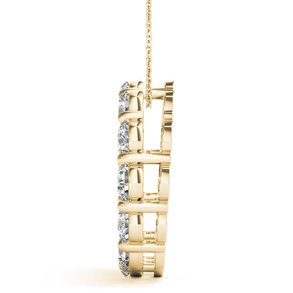 14K Yellow Gold Diamond Circle Pendant - 3 ctw